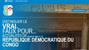 Capture d'écran accueil siteweb iVerify RDC